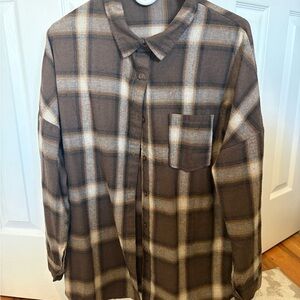 Brown Plaid Unisex Shirt
